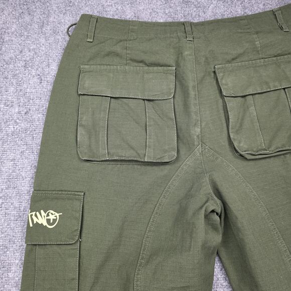 Minus Two Pants Mens Medium Green Cargo Graffiti Streetwear Utility Skate Y2K - Picture 14 of 16